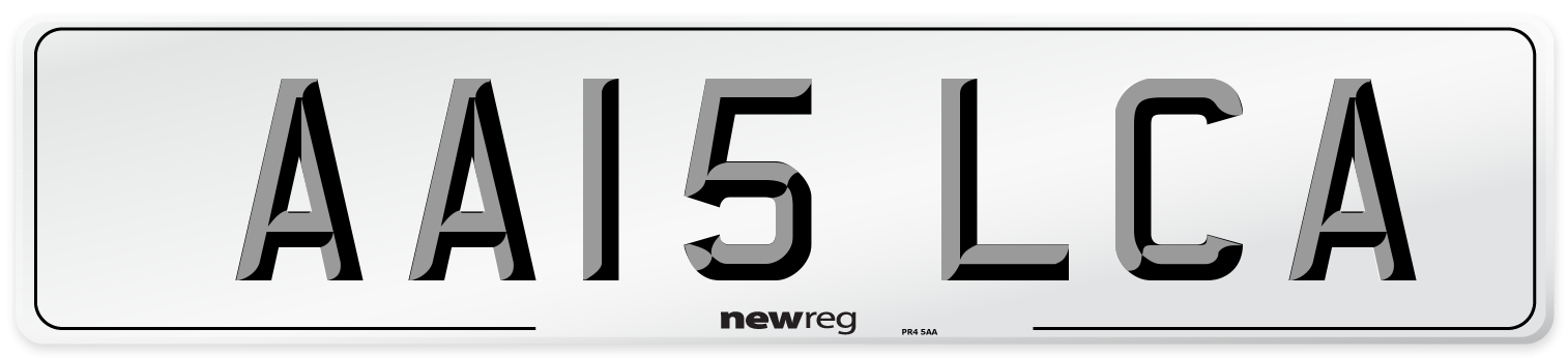 AA15 LCA Number Plate from New Reg